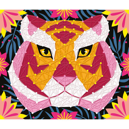 Janod Zestaw Kreatywny Przeplatanka 3D String Art Zwierzęta Dżungli 8+