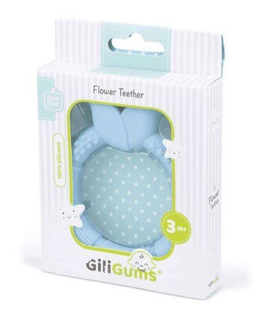 GiliGums Gryzak Silikonowy Kwiatek Niebieski