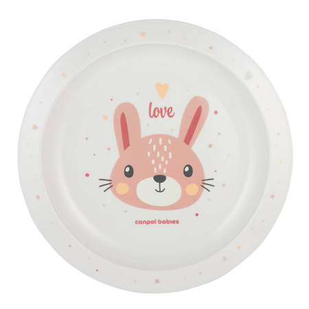 Canpol Babies Cute Animals Talerz Plastikowy Dla Dziecka 4/411_pin2 Królik