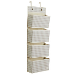 3 Sprouts Organizer Wiszący Na Drzwi Gingham Beige