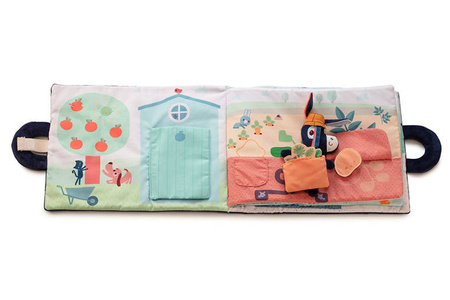 LILLIPUTIENS Miękka książeczka aktywizująca "Osiołek Ignace na farmie" 18 m+