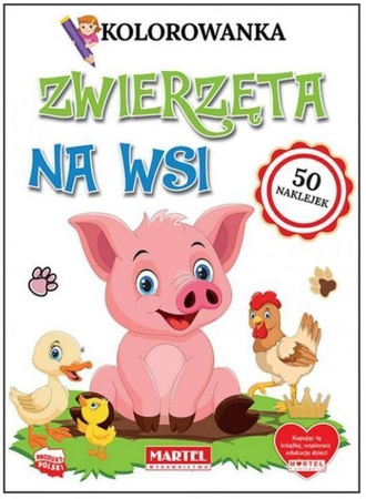 Kolorowanka Zwierzęta na Wsi z Naklejkami