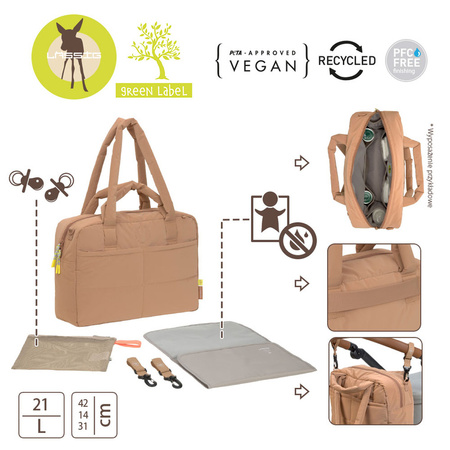 Lassig Green Label Torba dla mam z akcesoriami Everyday almond