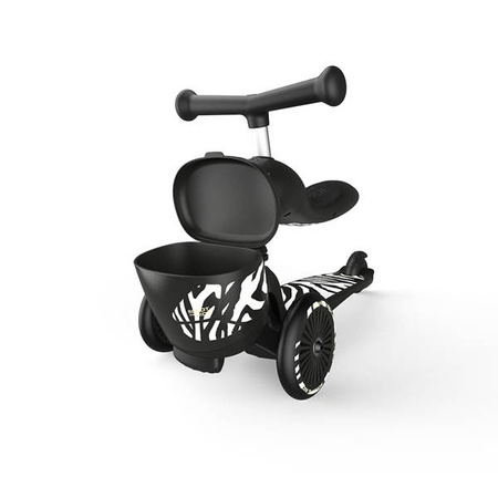 [OUTLET] Scootandride Highwaykick 1 Lifestyle 2w1 Jeżdzik i Hulajnoga Trójkołowa z Zamykanym Schowkiem 1-5 lat Zebra