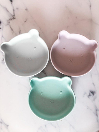 Bo Jungle Talerzyk silikonowy Bear z przyssawką Blue mint