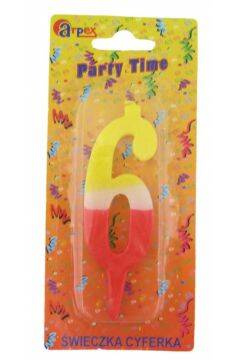 Arpex Świeczki Urodzinowe Party Time Cyfra 6