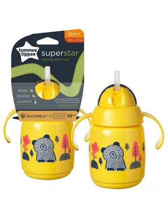 Tommee Tippee Kubek z Obciążoną Słomką Superstar 300ml 6m+ Żółty