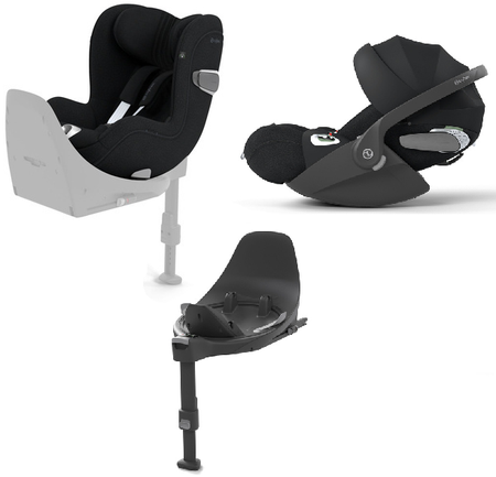 Cybex Sirona T I-Size Plus Fotelik Samochodowy 0-18 kg + Cybex Cloud T I-Size Plus Fotelik Samochodowy 0-13kg Plus Sepia Black + Baza T