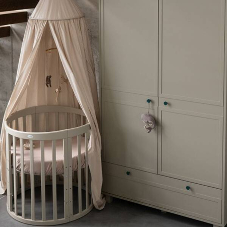 [OUTLET] Waldin Łóżeczko Dziecięce Owalne 7w1 z Materacem Oliwkowe