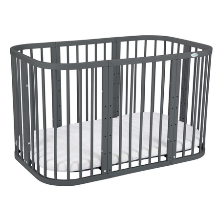 [OUTLET] Waldin Łóżeczko Dziecięce 7w1 z Materacem Grafit