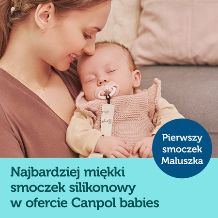 Canpol Babies Smoczek Silikonowy Symetryczny Bonjour Paris 6-18m 2szt. Boy