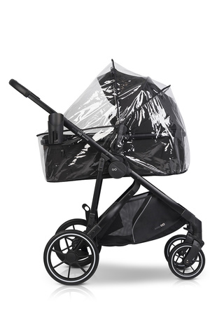 Easy Go Duoflex Wózek Głęboko-Spacerowy Bliźniaczy Rok po Roku Ebony Black 2 Siedziska 2 Gondole