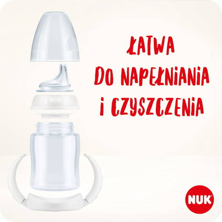 Nuk First Choice Butelka z Uchwytami i Wskaźnikiem Temperatury 150ml Kubuś Puchatek Ustnik Silikonowy Niekapek Niebieski 