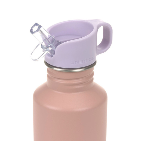 Lassig Bidon ze stali nierdzewnej z ustnikiem i uchwytem 500 ml Pattern Party Rose/lilac