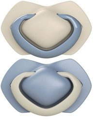 Canpol Babies Smoczek Silikonowy Symetryczny Pure Color 6-18m 2szt. 22/656_blu Blue