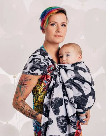 LennyLamb Żakardowa Chusta Kółkowa o Noszenia Dzieci Lovka Klasyczna r.S  100% Bawełna