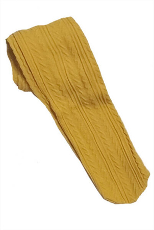 Milusie Rajstopy Dziewczęce Mikrofibra Jodełka Musztarda 40 den 80-86