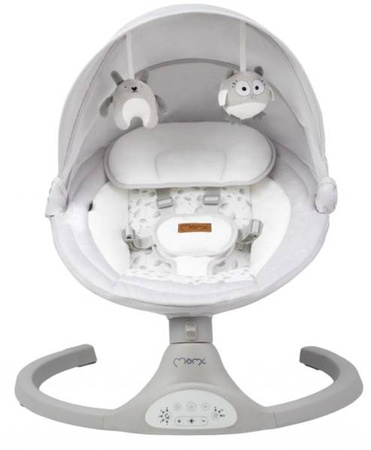 MoMi Kenani Leżaczek Bujaczek Elektryczny z Pilotem Light Grey