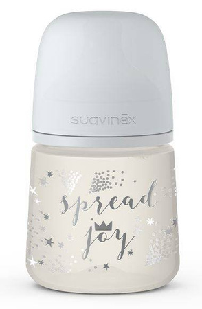 Suavinex  Sx Pro Spread Joy Butelka Smoczek Fizjologiczny, Wolny Przepływ 150ml Szara Korona
