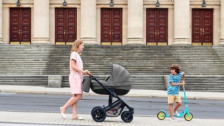 Kinderkraft Prime Wózek Głęboko-Spacerowy 3w1 + Mommy Bag Grey