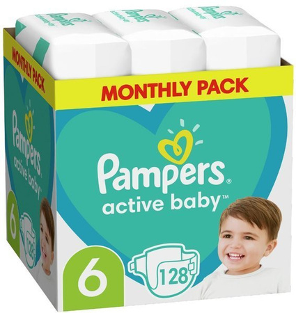 Pampers Active Baby Rozmiar 6 Zapas Na Cały Miesiąc 128 sztuk