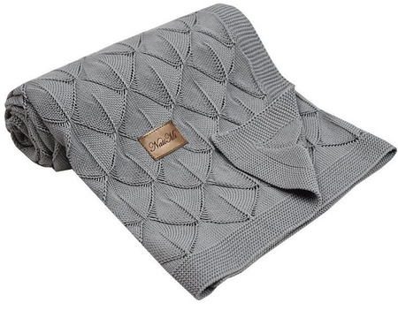 Kocyk Dzianinowy Bambusowy Koc-09 Jasny Szary