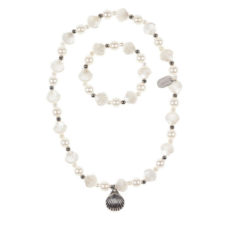 Souza! Zestaw naszyjnik i bransoletka muszelki białe Famke