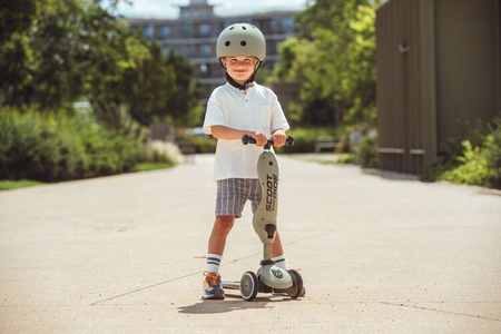 Scootandride Highwaykick 1 Jeździk i Hulajnoga 2w1 1-5 lat + Kask XXS-S dla Dzieci 1-5 Lat Olive