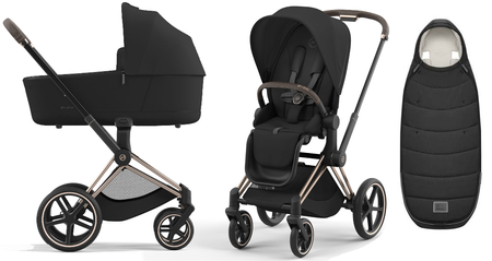 Cybex Priam 4.0 Wózek Głęboko-Spacerowy Sepia Black + Cybex Platinum Śpiworek
