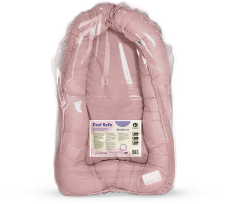 PETITE&MARS Bawełniany Kokon Niemowlęcy Feel Safe 90 x 60 cm Dusty Pink