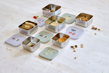 Lassig Pojemnik na przekąski snackbox ze stali nierdzewnej 3 szt. Happy Fruits Lemon