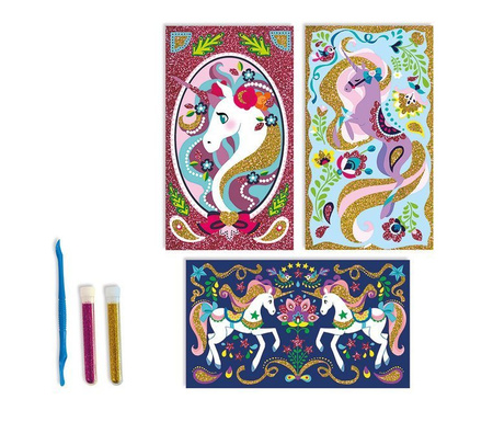 Janod Zestaw kreatywny Magiczny brokat Jednorożce 7+