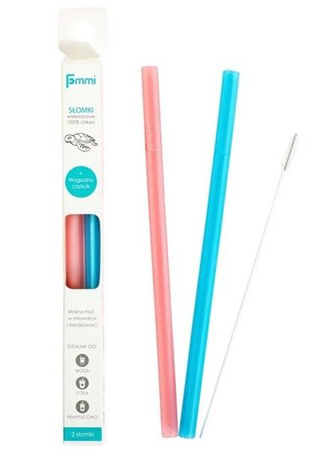 Fommi Słomki Wielorazowe Pink/Blue 2 szt