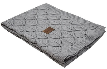 Kocyk Dzianinowy Bambusowy Koc-09 Jasny Szary