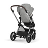 Cybex Eos Lux Wózek Głęboko-Spacerowy Rama Silver Stone Grey+ Aton B2 i-Size Fotelik 0-13kg + Baza One Volcano Black