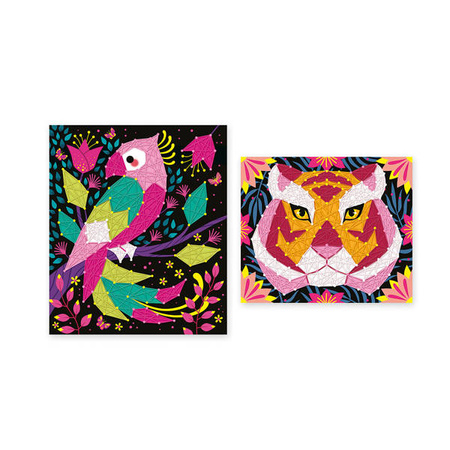 Janod Zestaw Kreatywny Przeplatanka 3D String Art Zwierzęta Dżungli 8+