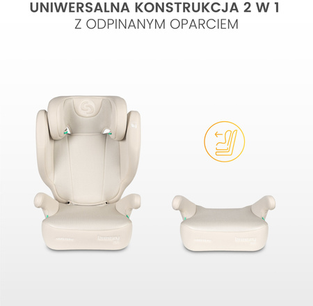 Caretero Breezy Fix - fotelik samochodowy 100-150 cm 2w1 z funkcją boostera | Grey