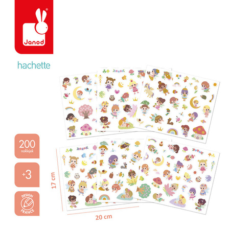 Janod Naklejki na arkuszach 200 szt. Wróżki 3+