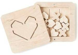 Drewniana Zabawka Kółko Krzyzyk Miłość Naturalny Babai XO-LOVE