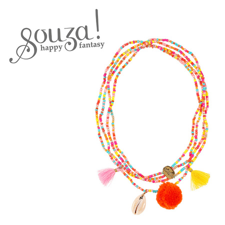 Souza! Poczwórny naszyjnik z koralików z zawieszkami wielokolorowy Sylvie