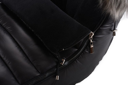 Cottonmoose Śpiwór Zimowy Alaskan Moose Czarno-szary Z Eko-skórą