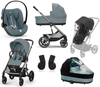 Cybex Balios S Lux 2.0 Wózek Głęboko-Spacerowy Stormy Blue + Cloud G I-Size Fotelik Samochodowy 0-13kg + Osłony Przeciwdeszczowe + Adaptery