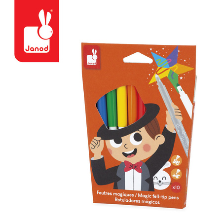 Janod Magiczne flamastry zmieniające kolor 10 kolorów 3+