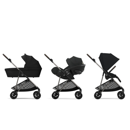 Cybex Melio  Wózek Głeboko-Spacerowy Magic Black + Cloud G I-Size