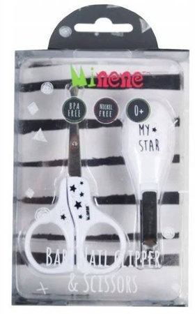 MINENE Zestaw Nożyczki + Cążki do Paznokci   Biały