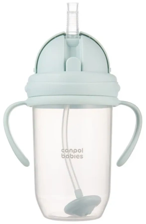 Canpol Babies - Kubek Niekapek Z Rurką I Odważnikiem 270 Ml | Zielony