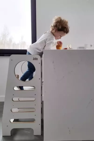 Baby Wood Kitchen Helper M Biały