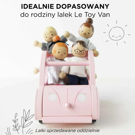 Le Toy Van Różowy Samochód Drewniany dla Dziewczynki Sophie