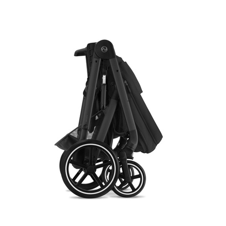 Cybex Balios S Lux Wózek Głęboko-Spacerowy Moon Black 2023 Rama Czarna + Cybex Aton B2 i-Size 0-13kg + Baza One Volcano Black