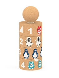 Elou Ekologiczne Klocki Korkowe - Układanka Piramida Ze Zwierzątkami 18m+